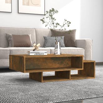 vidaXL Vidaxl - Mesa De Centro Madera Contrachapada Roble Ahumado 105x55x32 Cm