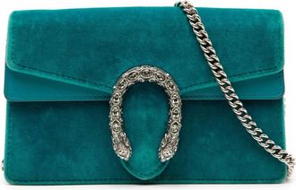 Gucci Pre-owned Shoulder Bags, female, Blue, Size: ONE SIZE Pre-owned Vintage Velvet Shoulder Bag
