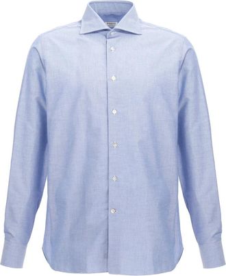 Borriello Marechiaro Oxford Katoenen Overhemd - Heren - Casual Overhemden - Blauw - M - Katoen - Overhemden