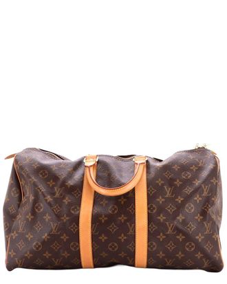 Louis Vuitton Brown Monogram Canvas Keepall Bag 45 (Authentic Pre-Loved)