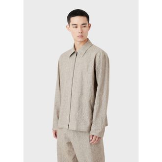 Emporio Armani Mens Overshirt in Beige - Size X-Small