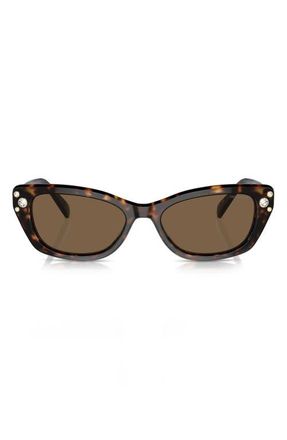 Swarovski 54mm Constella Cat Eye Sunglasses in Havana at Nordstrom