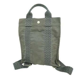 Herm&egrave;s Gray Nylon Backpack (Pre-Owned)