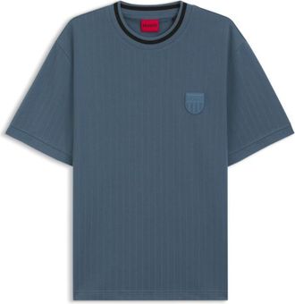 HUGO BOSS Cotton-blend T-shirt with drop-needle stripe