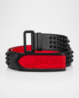 Christian Louboutin Men & apos;s Loubi Sneaker Spiked Belt