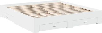 vidaXL Estructura cama con cajones madera ingeniería blanca 200x200 cm Vidaxl