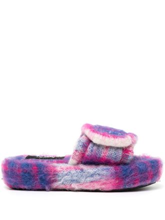 DUOltd Volume check slippers - men - Polyester/Wool/Polyester/Wool/Rubber - 35 - Purple
