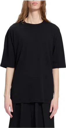 Ann Demeulemeester Tops, Heren, Zwart, M, Katoen, Katoenen T-shirt met sloganprint