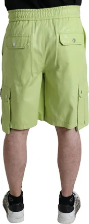 Dolce & Gabbana Light Green Cotton Men Cargo Bermuda Mens Shorts