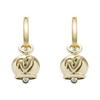 CHANTECLER Bel Oorbellen in Goud met Diamanten - Dames - Oorbellen - Geel - ONE Size - Accessoires