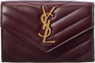Saint Laurent Small Matelasse Leather Envelope Wallet
