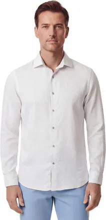 Lords of Harlech Linen Long Sleeve Shirt in White at Nordstrom, Size Xx-Large