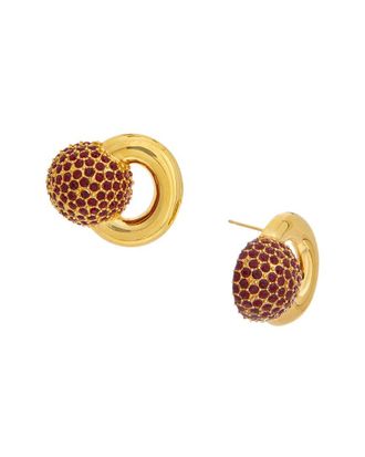 Oscar De La Renta Round Rhinestone Stud Earrings