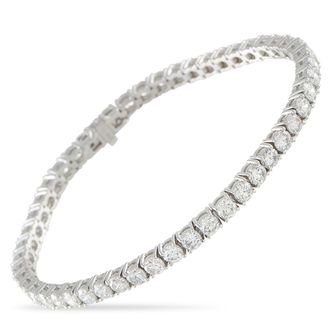 Luxury Bazaar 18K White Gold 8.26ct Diamond Tennis Bracelet MF07-041526