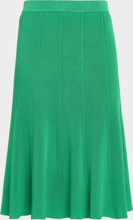 Misook Soft Knit Flared Midi Skirt