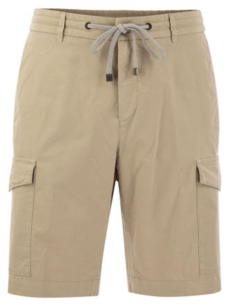 PESERICO Peserico Leichtes Baumwoll Lyocell Canvas Jogger Bermuda Shorts