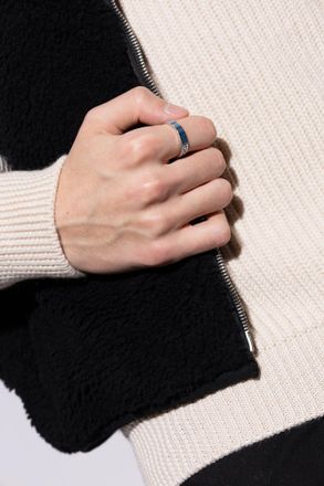 Fendi Ring With Logo, Mens, Silver