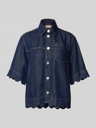 Stella Nova Jeansbluse mit Knopfleiste in Marine, Gr&ouml;&szlig;e 36