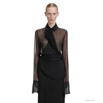 Marc Le Bihan Organza Flower Shirt