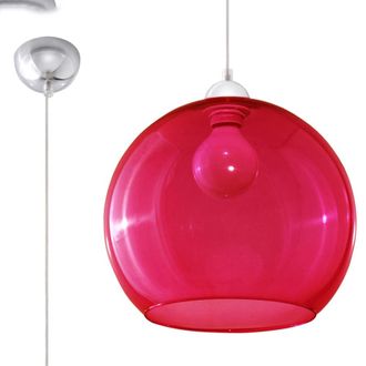 Sollux Lighting L&aacute;mpara de techo rojo acero, vidrio alt. 120 cm