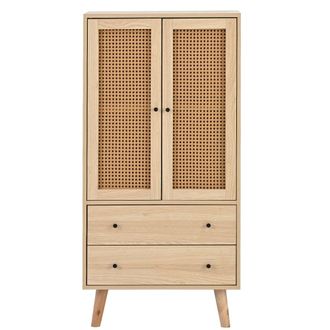 Urban Meuble Aparador efecto madera con puertas de rat&aacute;n y 2 cajones