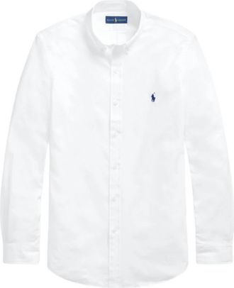 Polo Ralph Lauren Stretch Katoen Custom Shirt - Heren - Casual Overhemden - Wit - M - Katoen - Overhemden
