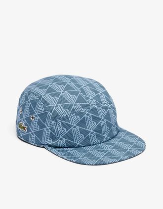 Lacoste Mens Lacoste Mens Printed Twill Jockey Cap - Blue - Size: MEDIUM