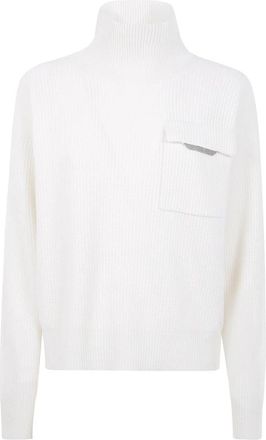 Brunello Cucinelli Cashmere Truien - Dames - Cashmere truien - Wit - L - Truien & Vesten