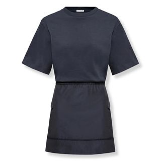 Moncler Short Dresses, female, Blue, Size: XS Mini T-shirt Dress