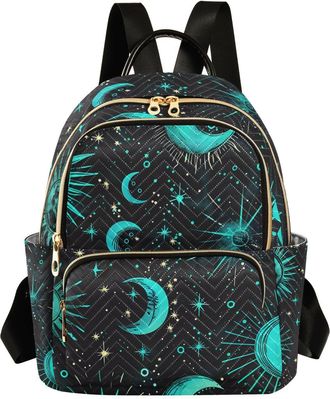 Alaza Space Galaxy Constellation Cloud Mini Backpack Purse for Women Travel Bag Lightweight Shoulder Bag Fashion Daypack, Sun Moon and Stars, S, Daypack Bac