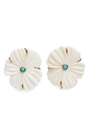Lizzie Fortunato New Bloom Mother-of-Pearl Stud Earrings in White at Nordstrom