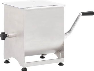vidaXL Mezcladora De Carne Con Caja Engranajes Acero Inox. Plateado