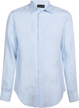 Emporio Armani Heren, Overhemden, Blauw, Maat: XL