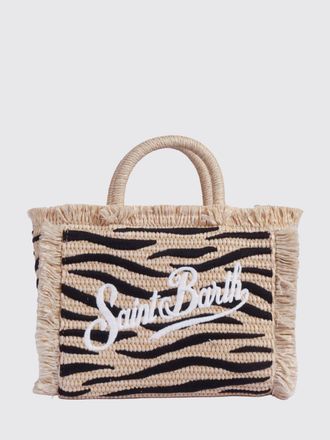 MC2 Saint Barth Borsa Vanity MC2 Saint Barth in rafia con motivo animalier jacquard