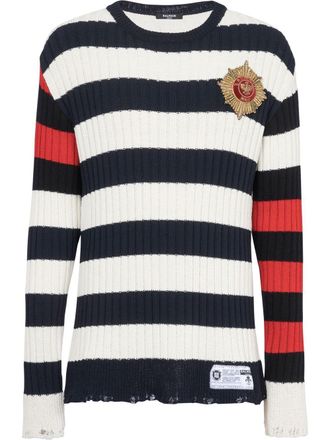 Balmain Gestreepte trui - Wit
