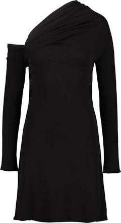Courr&egrave;ges Crepe Jersey Jurk met &Eacute;&eacute;n Mouw - Dames - Korte kleedjes - Zwart - S - Kleedjes