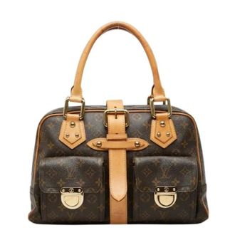 Louis Vuitton Pre-owned Manhattan GM Monogram Handtas - Dames - Pre-owned - Bruin - Maat: ONE Size Leer