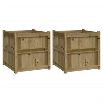 Berkfield Home Garden Planters 2 pcs Impregnated Wood Pine in Brown