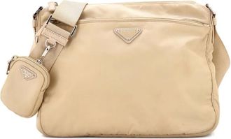 Prada Re-Edition Front Pocket Messenger Bag Tessuto Large crossbody bag - Beige