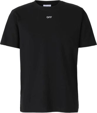 Off-white T-shirt girocollo con stampa - Nero