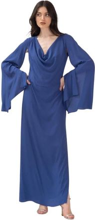 Federica Tosi Maxi Kleedjes - Dames - Maxi kleedjes - Blauw - XL - Kleedjes