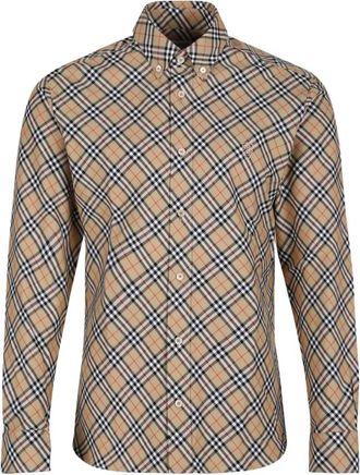 Burberry Vintage Check Shirt - Heren - Casual Overhemden - Beige - S - Katoen - Overhemden