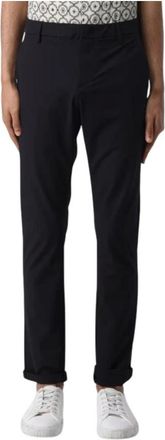 Dondup Slim Fit zwarte katoenen casual broek - Heren - Nette broeken - Zwart - W30 - Katoen - Broeken