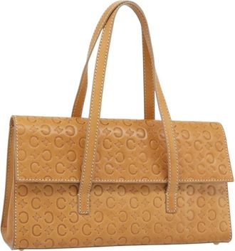 Celine C Macadam Handbag Canvas Beige Canvas Handbag (Pre-Owned)