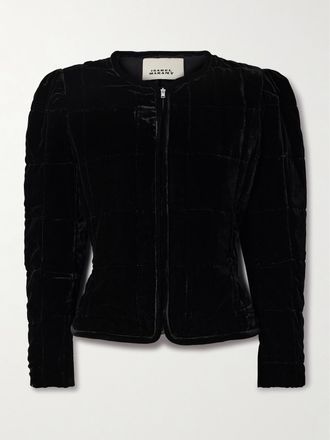 Isabel Marant Giacca Cropped Imbottita In Velluto Djanet - Nero