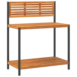 vidaXL Mesa De Trabajo De Jard&iacute;n Madera De Acacia Y Acero 90x50x110 Cm Vidaxl