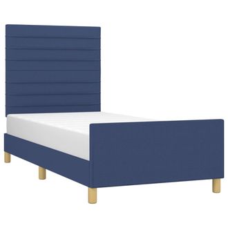 vidaXL Estructura De Cama Sin Colch&oacute;n Tela Azul 90x190 Cm Vidaxl