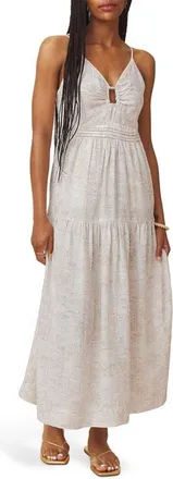 Splendid Darcy Stamp Print Maxi Dress in Light Fawn/stamp Print at Nordstrom, Size X-Large