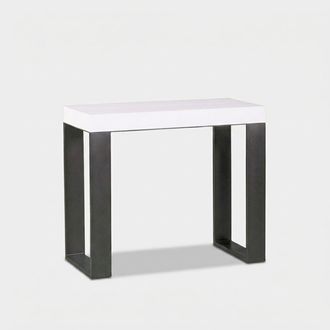Itamoby Consola Extensible 90 X 40 - 300 Cm Mesa Comedor Dise&ntilde;o Blanco Metal Tecno