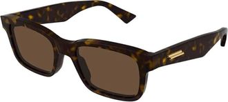 Bottega Veneta Rechthoekige Zonnebril - unisex - Zonnebrillen - Bruin - 53 MM - Accessoires